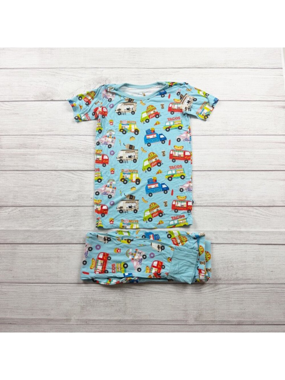 Kiki + Lulu Kids Food Truck Pajama Set Soft Bamboo Viscose Snug Fit 7-8